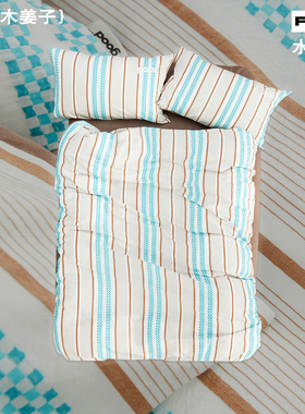 gohm{山野木姜子}提花水洗棉森系肌理几何条纹美好商店四件套