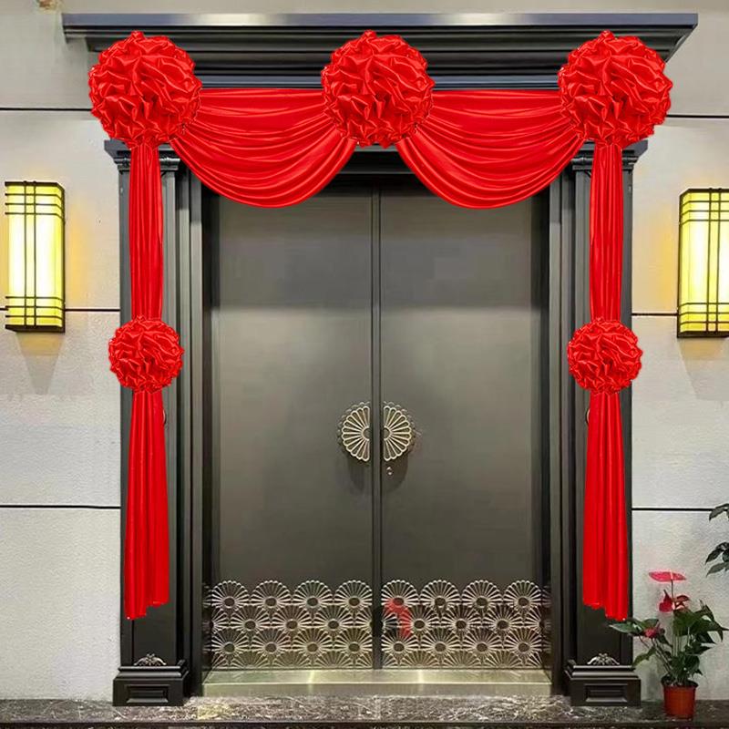 大红花球结婚单元门农村