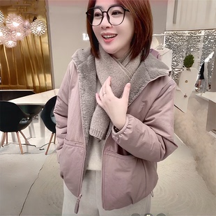 2025冬季 两面穿保暖派克棉服防风洋气宽松连帽厚外套加绒棉衣 新款