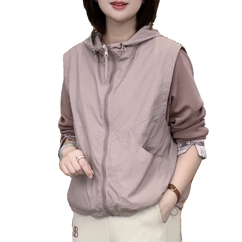 双面穿马夹女2025春秋季新款韩版连帽马甲减龄洋气显瘦百搭背心潮