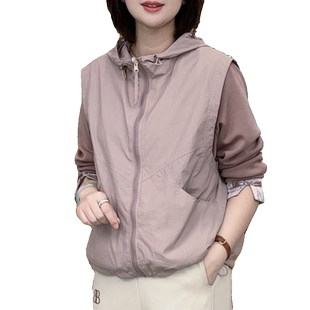 双面穿马夹女2025春秋季新款韩版连帽马甲减龄洋气显瘦百搭背心潮