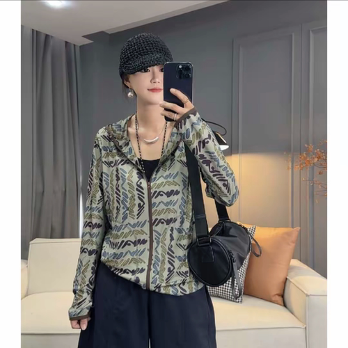 开衫百搭减龄印花迷彩防晒衣女潮
