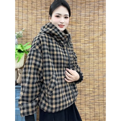 加绒加厚两面穿洋气棉衣女