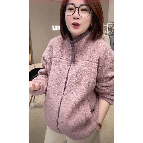 户外防风洋气立领厚外套上衣女