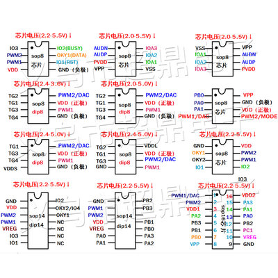 语音芯片定制模块单片机音乐集成电路定做门铃芯片闪灯8脚ic播放