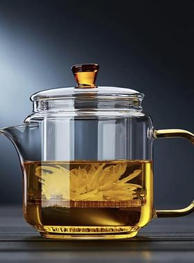 玻璃耐热茶壶办公家用防爆过滤泡茶耐高温水壶电陶炉加热茶水分离