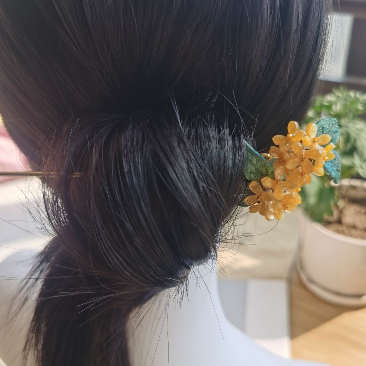 原创桂花簪子新中式手工古风发饰汉服配饰头饰旗袍盘发钗茶服发饰