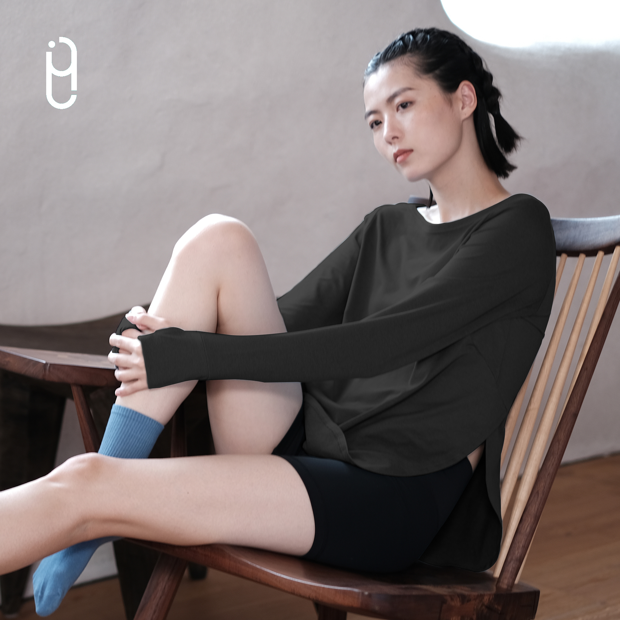 YLI长袖运动T恤宽松速干透气