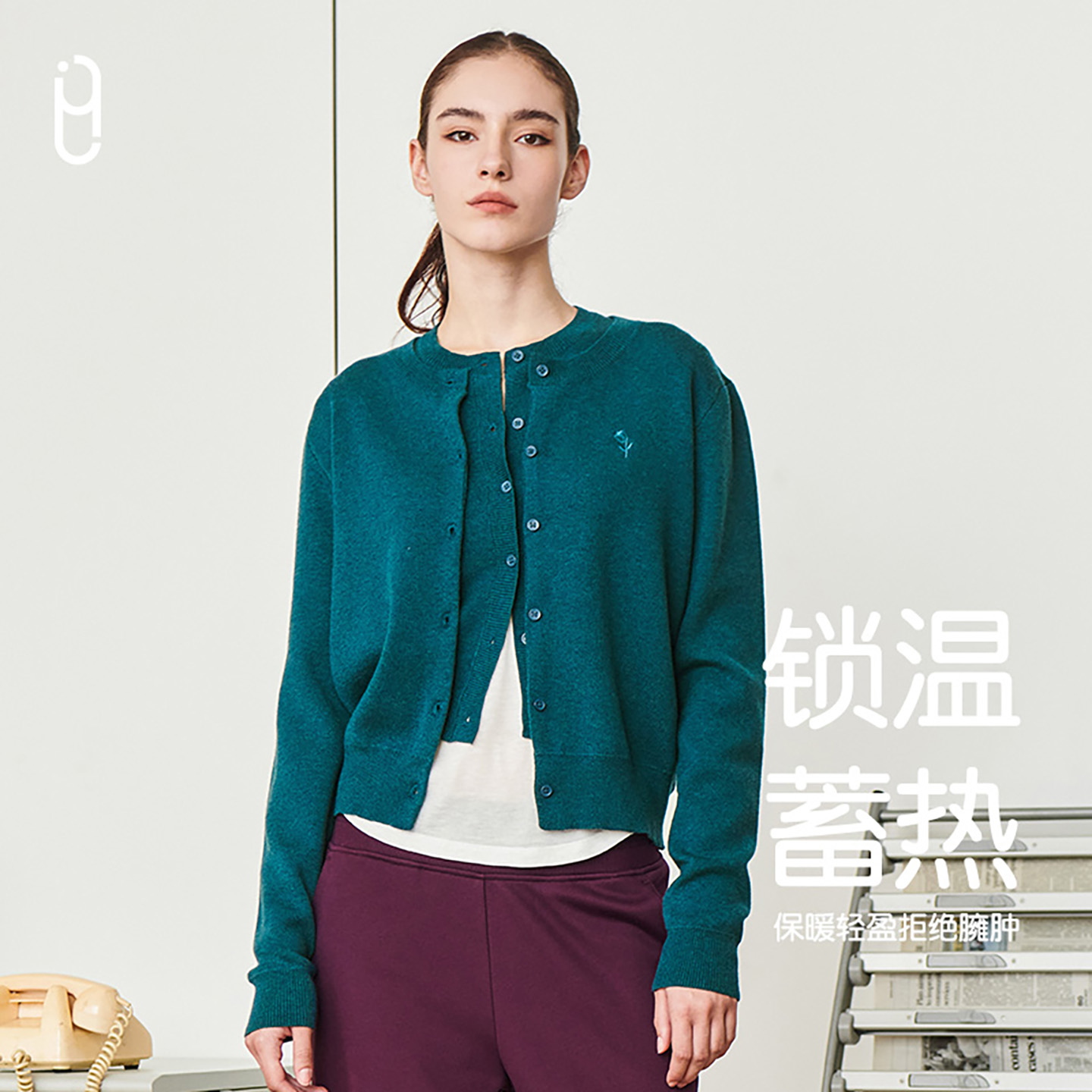 YLI外里针织开衫外套羊毛衫