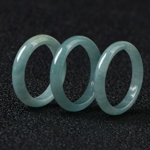 极速A货天然翡翠戒指蓝水玉石素圈B指环diy手工串珠水晶饰品文玩