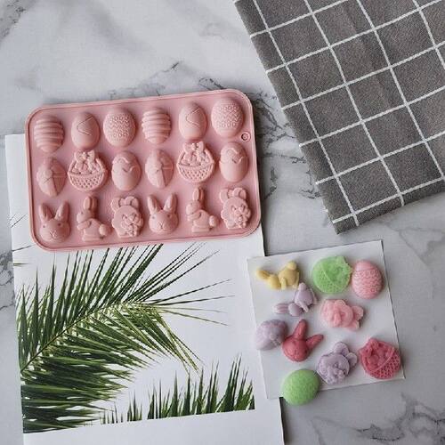 新品4 Pack Silicone 18 Hole Easter EggI Bunny Chocolate Moul