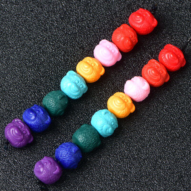 极速彩虹b老琉璃醒狮猪大肠百香籽熊diy手工老型珠文玩佛珠配饰散