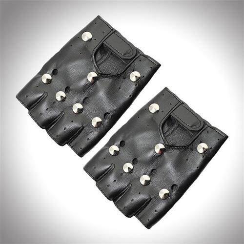 极速儿童c霹雳手套街舞舞蹈表演霹雳舞皮跳舞无指铆钉工装露指半