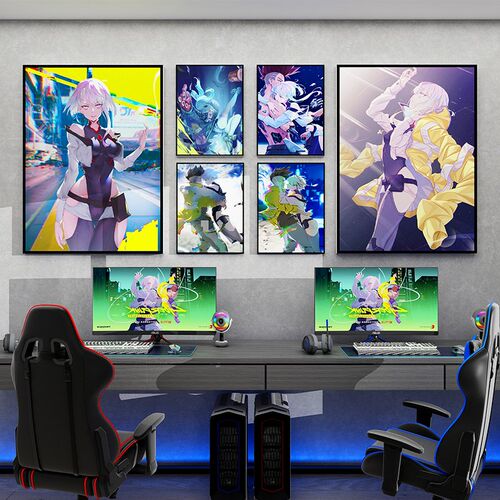 新品电竞脑屋f小房间装饰品布置少女孩生寝卧室墙面贴纸画网红改