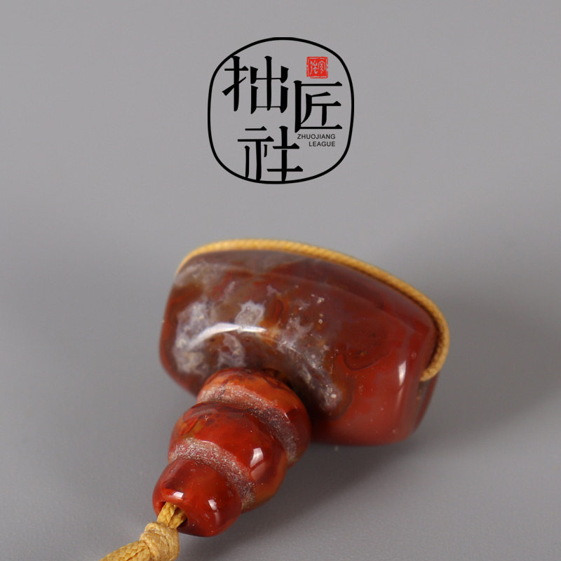 新品(一物一图)天然战国红玛瑙佛头 diy菩提佛珠手串.三通佛头