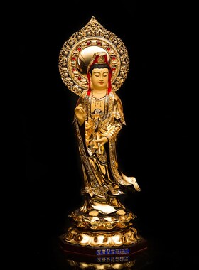 极速台湾纯铜娑婆三圣o 观音菩萨佛像供奉摆件 地藏王菩萨释迦牟