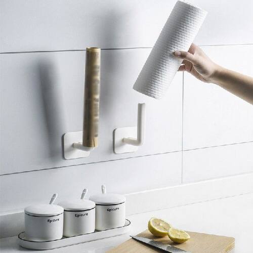 新品2pcs Kitchen Cling Film xRack Without Punching Wall-Moun