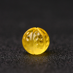 新品天然琥珀蜜蜡金珀o莲花珠单珠散珠子多宝文玩手链项链DIY配饰