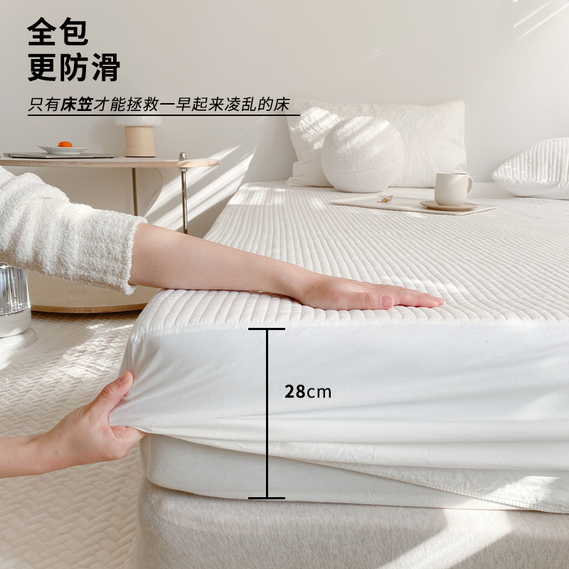 极速床笠单件1.j8m全棉加厚夹棉床罩席梦思防滑固定床垫保护套床