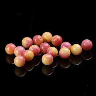 极速粉黄蜜桃玉髓k散珠子桃花玉圆珠女士手链项链手串配珠手工diy