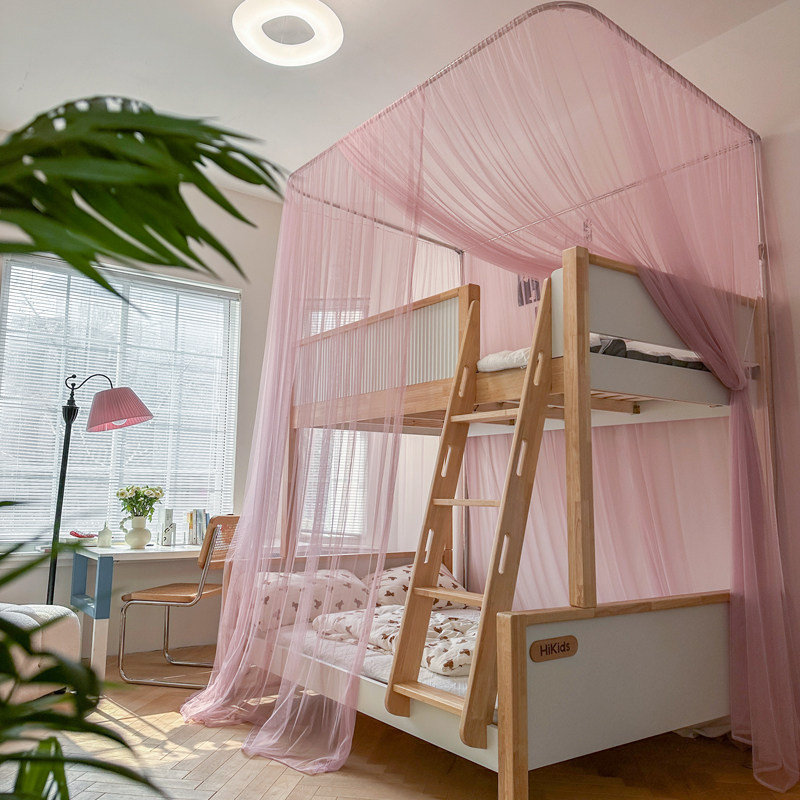 极速法式家用子母床一o体式儿童蚊帐上下铺一体式蕾丝一开门U型升,床上用品,蚊帐,淘宝优惠券,粉丝福利购,淘宝优惠卷