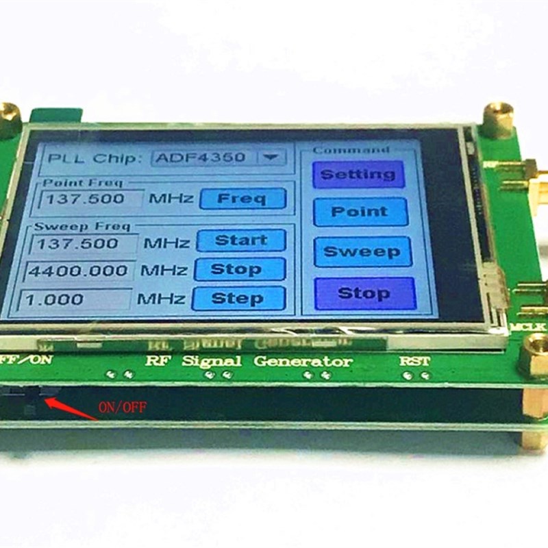 极速升级 沉金工艺 AkDF4351 ADF4350开发板 35M-4.4G信号源  锁