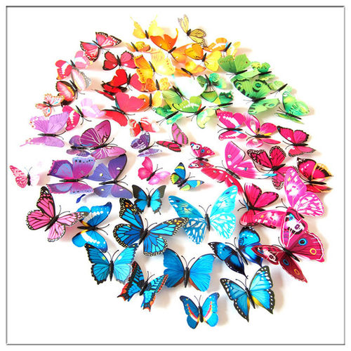 新品12Pcsd 3d Butterflies Wall Sticker Beautiful Butterfly f
