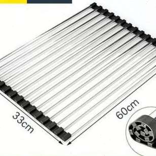 极速新品促e304不锈钢水槽沥水架洗菜盆方管摺叠厨房水槽沥水篮碗