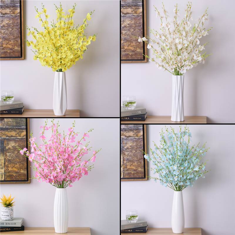 极速装水白色陶瓷花客厅长跳舞兰插花摆件K北欧式大水养富贵竹花