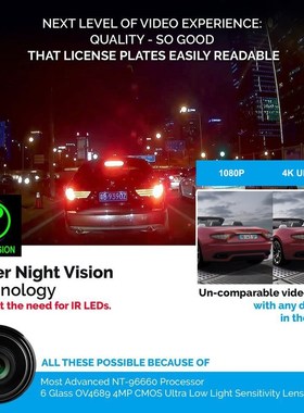 极速Newest AZDOME GS63H Davsh Cam Dual Lens 4K UHD Recording