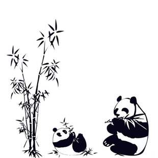 Wall Sticke 新品 Nature Panda SDecal Bamboo New Sticker