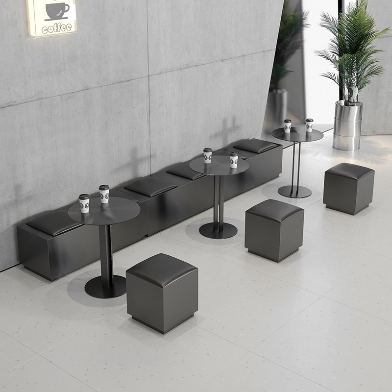 定制靠墙卡座f沙发餐厅咖啡奶茶店网红工业风酒吧不锈钢桌椅长条