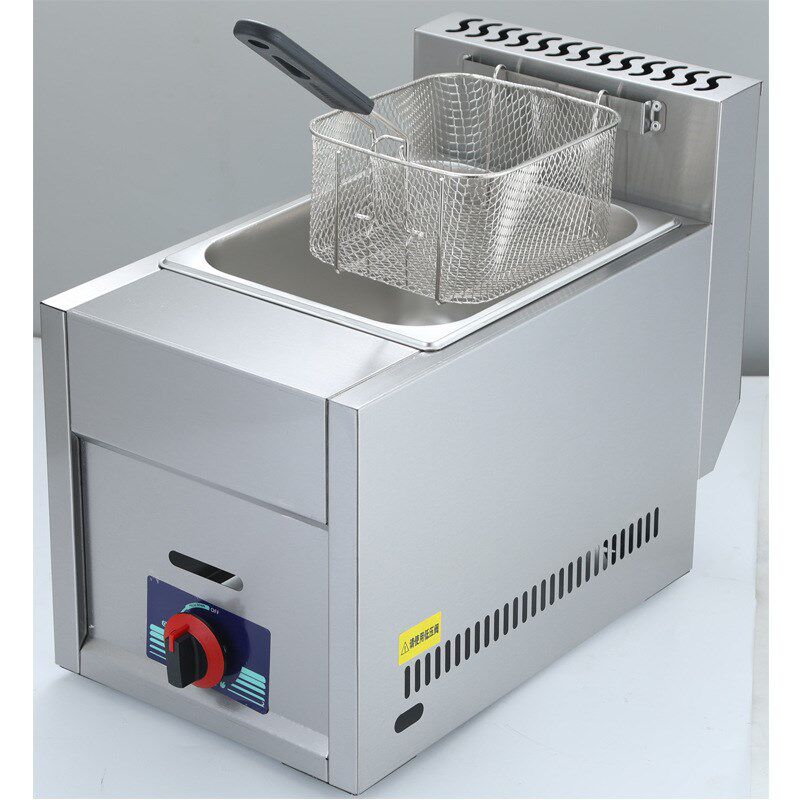 源头工厂商用台式6L燃气炸炉单缸液化气油炸锅摆摊油炸食品机器