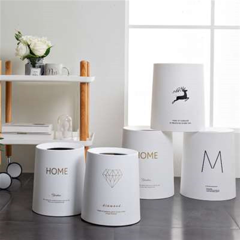 北欧垃圾桶家用客厅创意卧室厨房卫生间干湿M分类厕所日式圆形无
