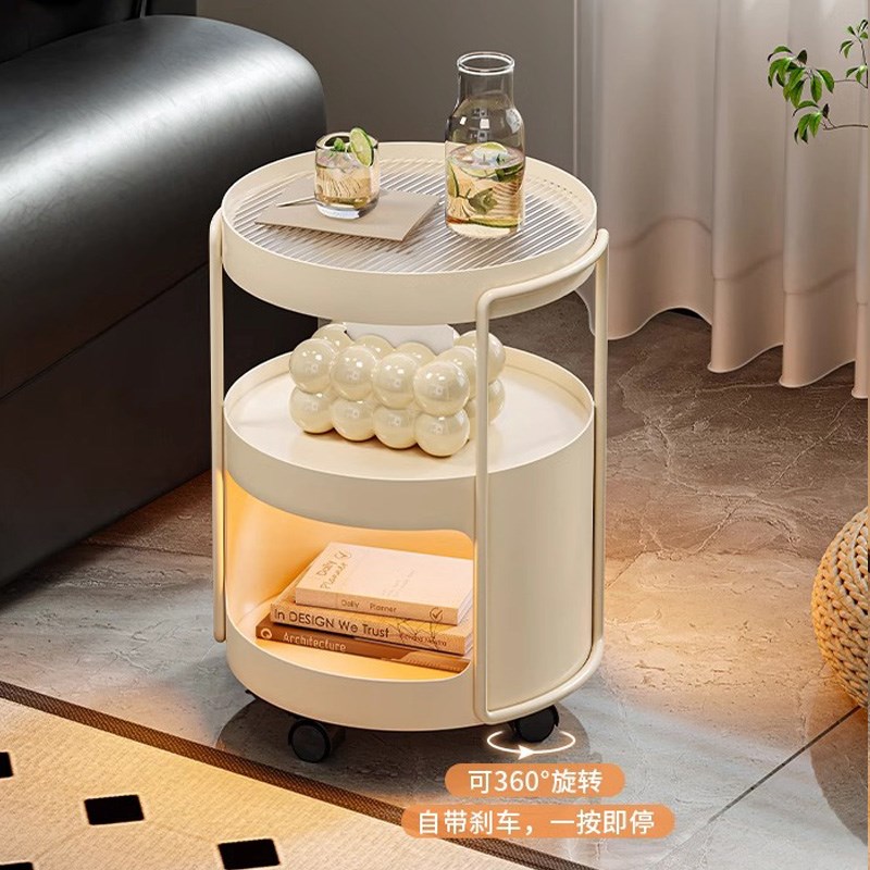 推车边几客厅沙发边几可移动茶几轻奢高级感小推车置物架小圆桌子