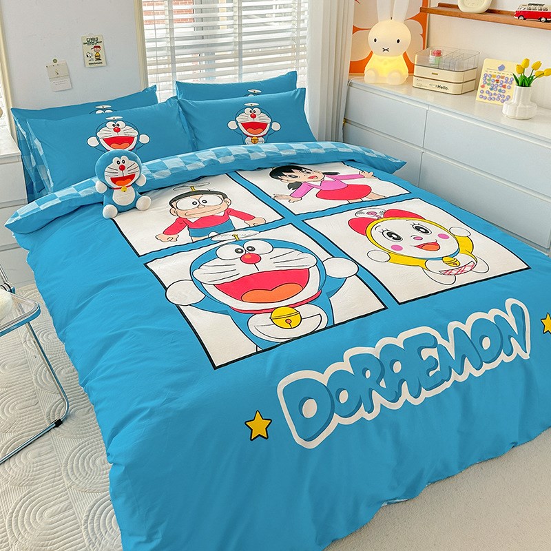 新款可爱四件套纯棉卡通男童女孩床笠儿童被套三件套全棉床上用品