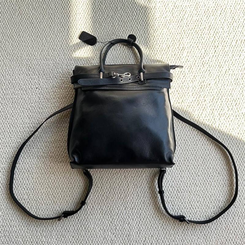 小众真皮植鞣牛皮复古轻奢大容量新款手提单肩斜挎托特双肩背包女