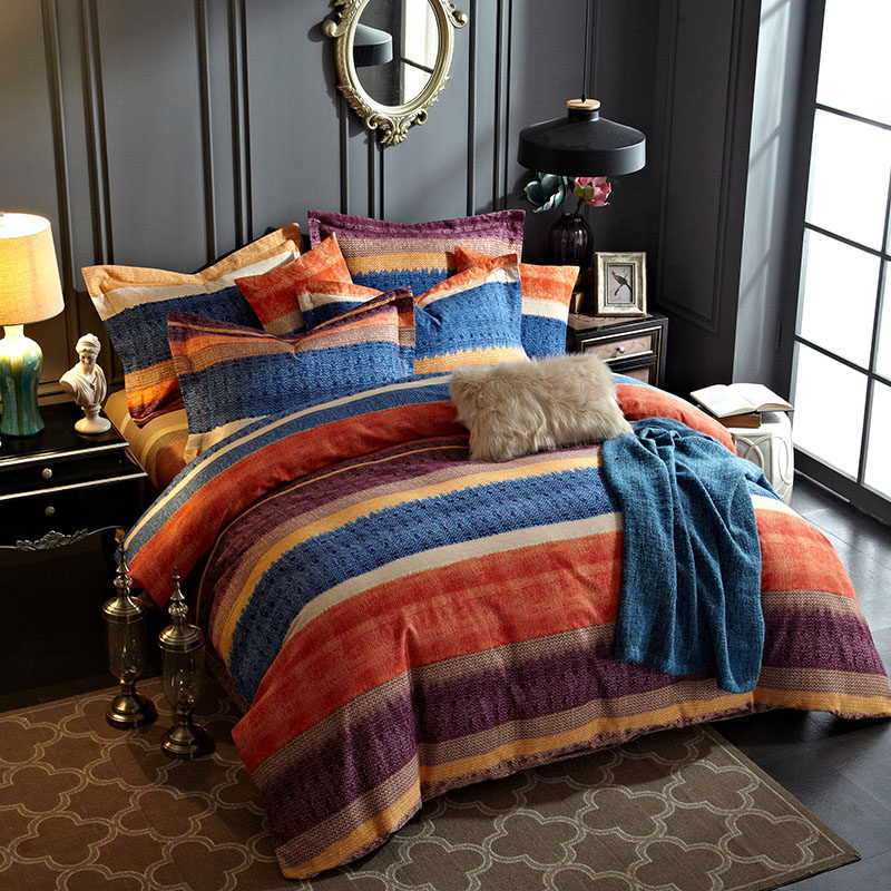 月诺全棉加厚磨毛四件套简约纯棉床上四件套1.8/2.0m床单双人套件,床上用品,床品套件/四件套/多件套,淘宝优惠券,粉丝福利购,淘宝优惠卷