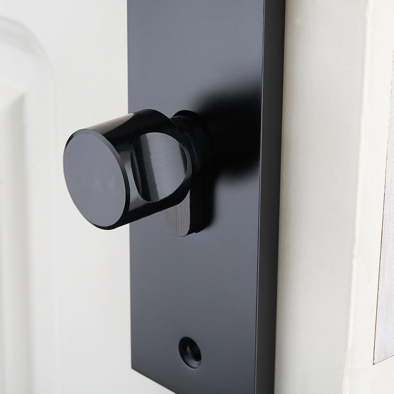 黑色实心太空铝门锁欧式简约卧室室内防盗锁芯执手锁木门房门锁具