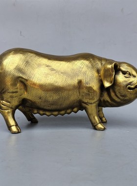 大号铜母猪摆件招财风水工艺品中式金猪聚财铜猪家居门厅桌面摆设