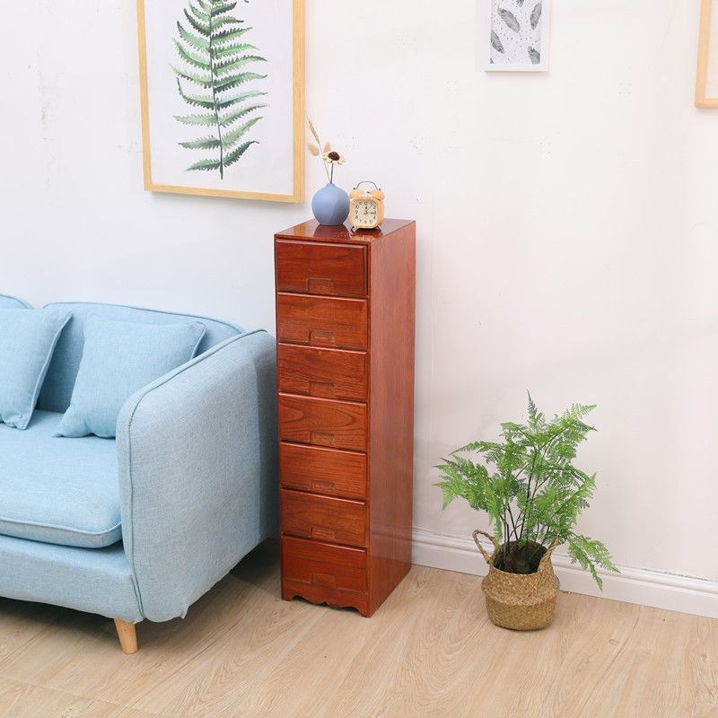 25收纳卧室储物柜小超薄家用A实木斗柜夹缝新款床头边中式窄柜子