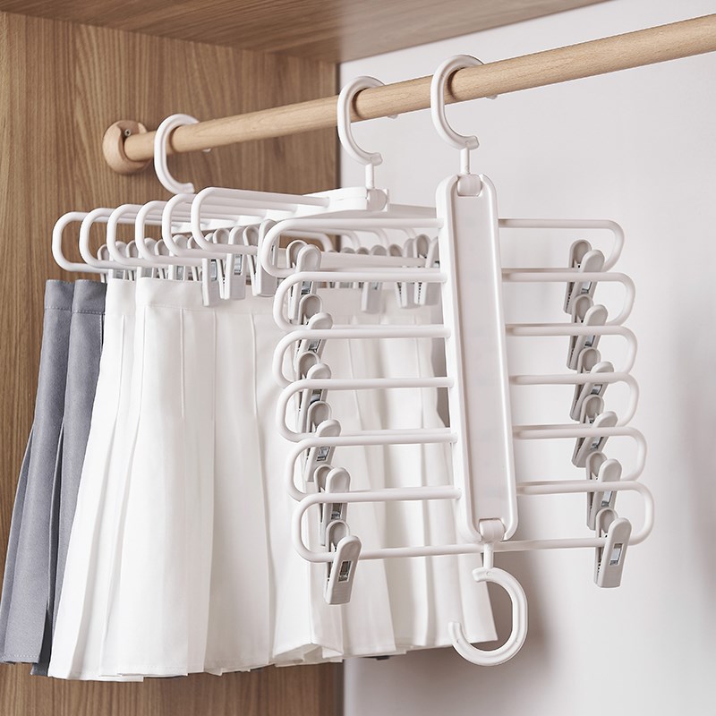 衣柜裤架裤子收纳神器家用裤夹无痕多功能可伸缩衣架裤挂架省空间