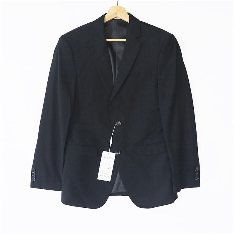 撤柜西服黑色春秋休闲两粒扣有垫肩抗皱顺滑收腰挺拔男装外套修身