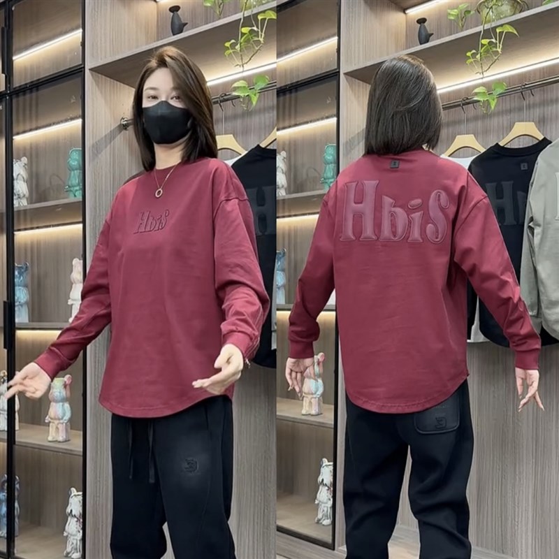 秋季新款字母皮标袖口拉链圆领卫衣男女款时尚百搭燕尾长袖打底衫