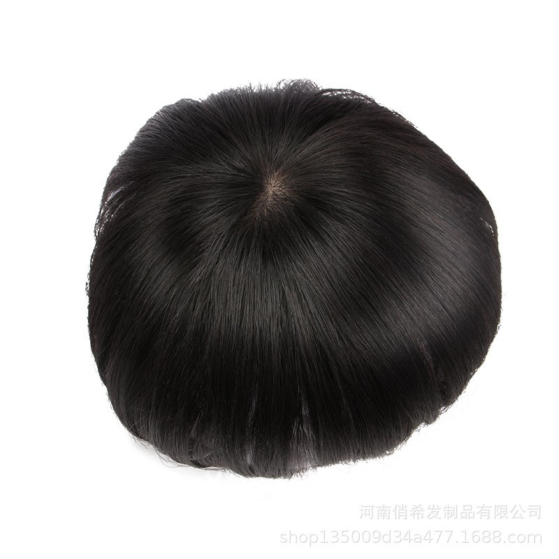 假发片小片式真发无痕遮头顶白发蓬松一片式补头顶假发女短发递针