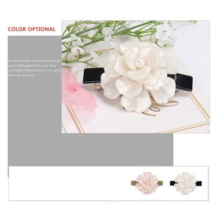 韩版高级感立体醋酸花朵弹簧夹发夹优雅顶夹后脑勺少量发半扎头夹