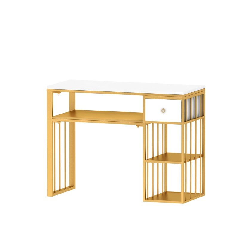 日式带抽屉美甲桌套装组合单双人美容桌实木经济型修甲收纳工作台