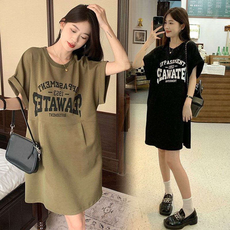 孕妇夏装新款设计感宽松显瘦印花时尚短袖T恤裙韩版中长款连衣裙,孕妇装/孕产妇用品/营养,T恤,淘宝优惠券,粉丝福利购,淘宝优惠卷