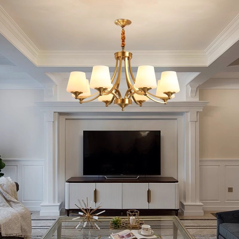 客厅吊灯美式灯现代简约奢华大气餐厅灯复古led卧室全铜套餐灯具,家装灯饰光源,客厅吊灯,淘宝优惠券,粉丝福利购,淘宝优惠卷