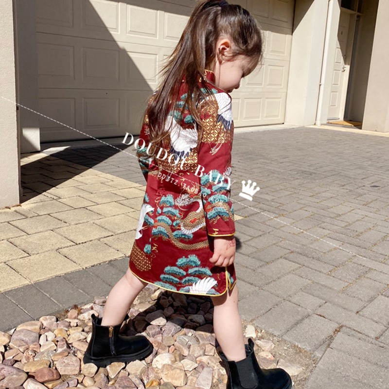 2021年新款洋气女童旗袍中国风复古唐装春夏小女孩旗袍裙连衣裙子